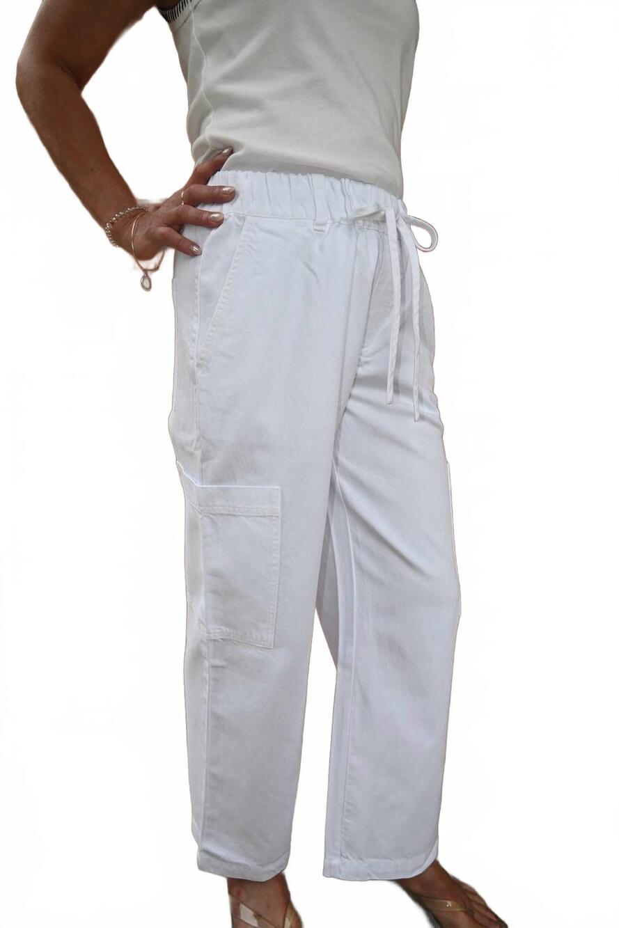 NEW DYLAN BY TRUE GRIT riley wide leg utility pant in white